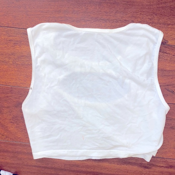 Emma & Sam Chest Cutout Crop Tank White Circle Open Chest Cropped Top LF Carmar - Picture 9 of 11
